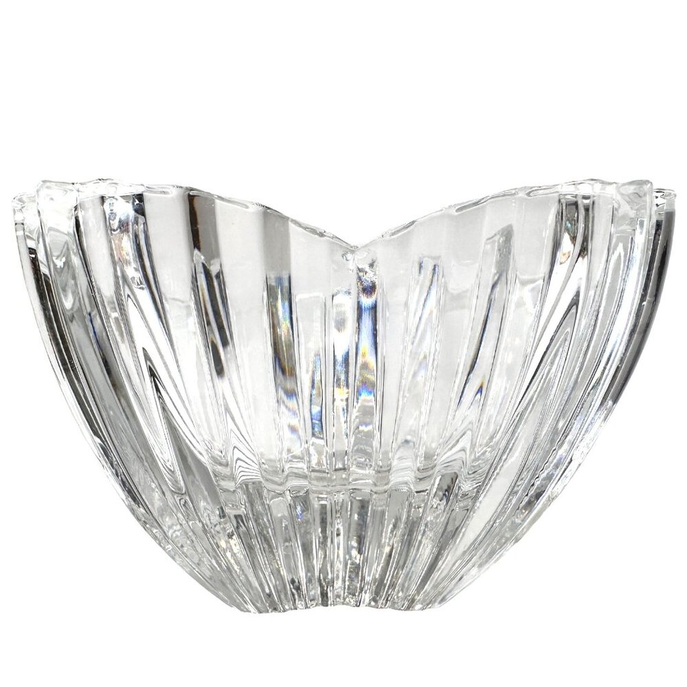 Mikasa Lydia Tulip Bowl 6" Ribbed Crystal Scalloped Edge CandyDish marked Japan - Picture 4 of 8